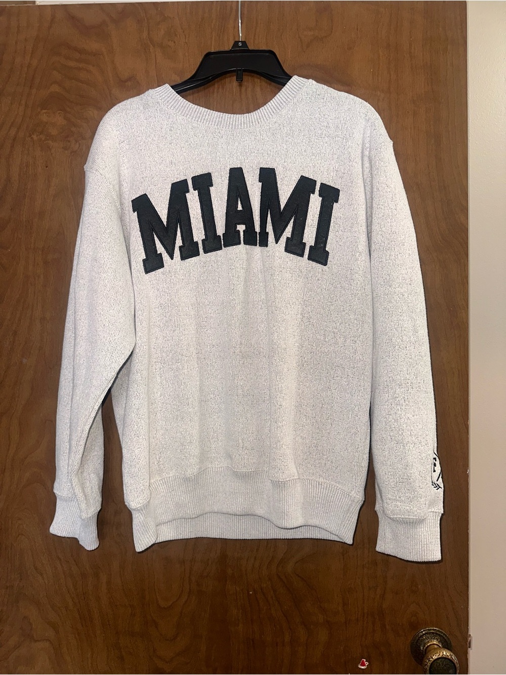MIAMI Graphic Crewneck Sweatshirt - Light Gray